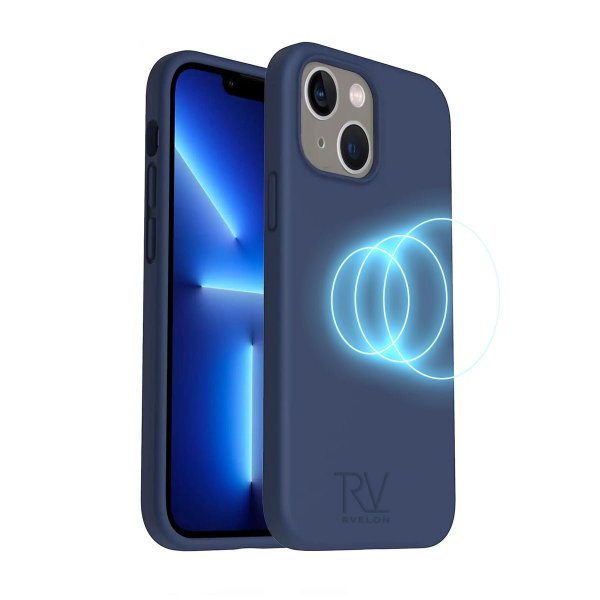 Rvelon iPhone 14 Cover Silikone MagSafe Blå