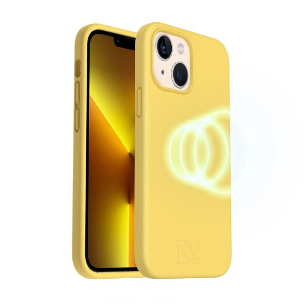 Rvelon iPhone 14 Cover Silikone MagSafe Gul