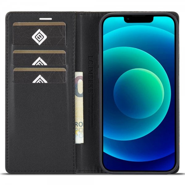 Lc.Imeeke iPhone 14 Plus Cover Kulfibertekstur Rød Stribe Vertikal