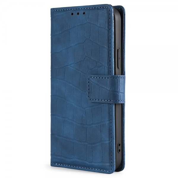iPhone 14 Plus Cover Krokodillemønster Blå