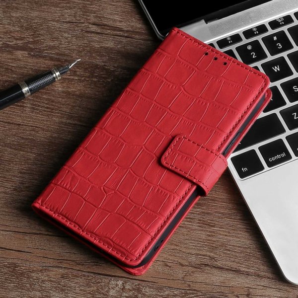 iPhone 14 Plus Cover Krokodillemønster Rød
