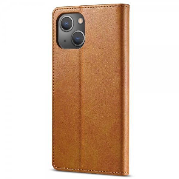 Lc.Imeeke iPhone 14 Plus Cover med Kortrum Stativfunktion Lysebrun