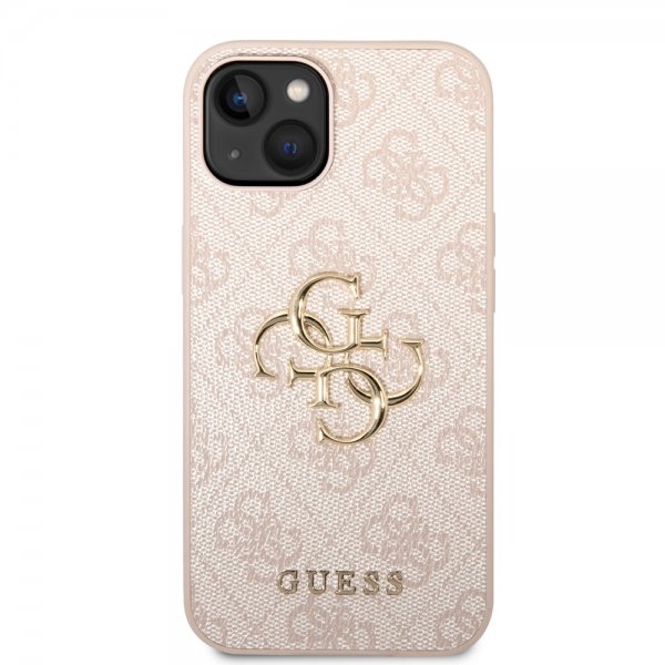 Guess iPhone 14 Plus Cover Big Metal Logo Rosa