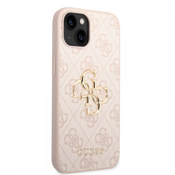 Guess iPhone 14 Plus Cover Big Metal Logo Rosa