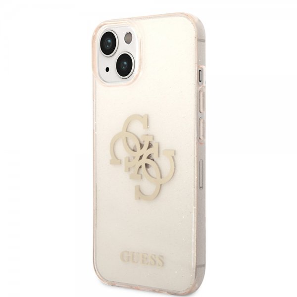 Guess iPhone 14 Plus Cover Fuld Glitter Guld