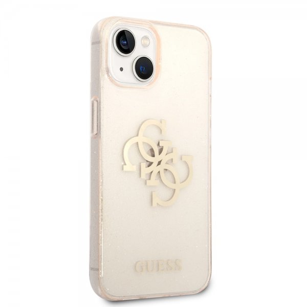 Guess iPhone 14 Plus Cover Fuld Glitter Guld