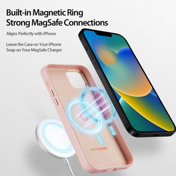 Dux Ducis iPhone 14 Plus Cover Grit Series MagSafe Rosa