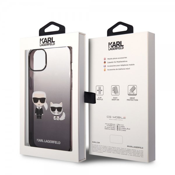 Karl Lagerfeld iPhone 14 Plus Cover Karl & Choupette Gradient Sort