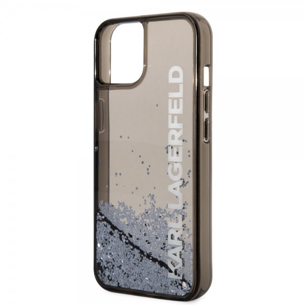 Karl Lagerfeld iPhone 14 Plus Cover Liquid Glitter Gennemsigtig Sort