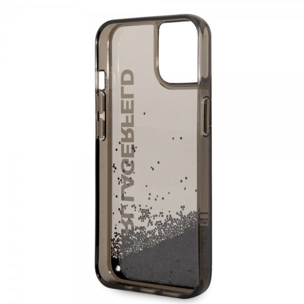Karl Lagerfeld iPhone 14 Plus Cover Liquid Glitter Gennemsigtig Sort