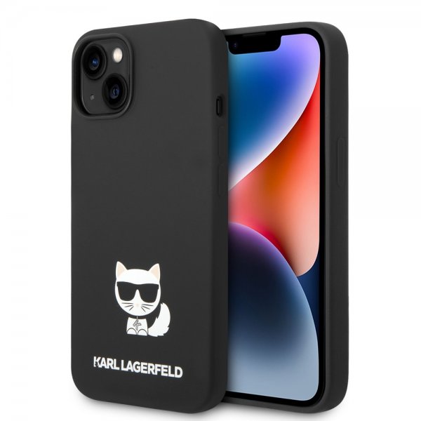 Karl Lagerfeld iPhone 14 Plus Cover Liquid Silicone Choupette Sort