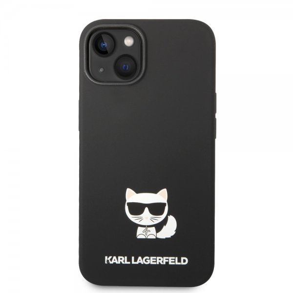 Karl Lagerfeld iPhone 14 Plus Cover Liquid Silicone Choupette Sort