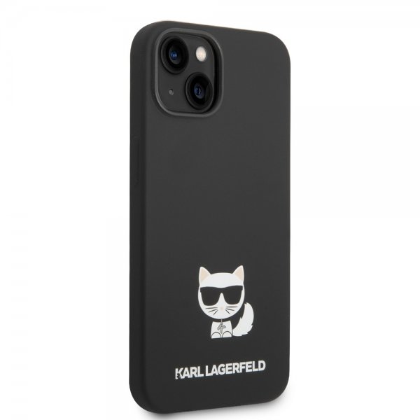 Karl Lagerfeld iPhone 14 Plus Cover Liquid Silicone Choupette Sort