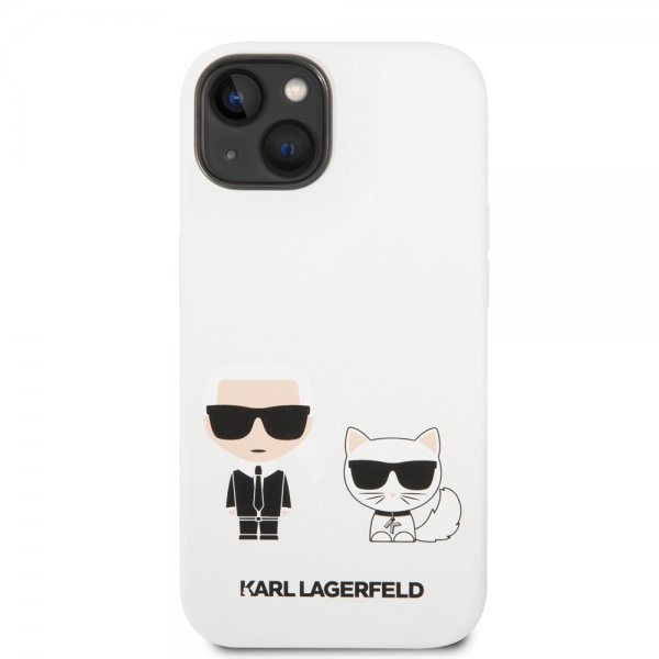 Karl Lagerfeld iPhone 14 Plus Cover Liquid Silicone Karl & Choupette Hvid