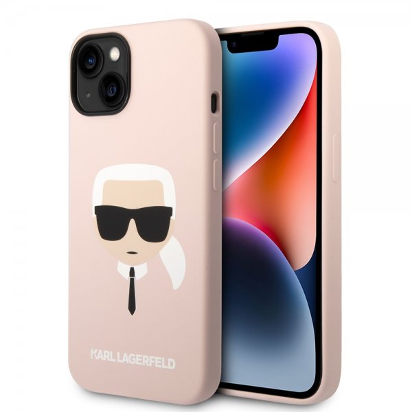 Karl Lagerfeld iPhone 14 Plus Cover Liquid Silicone Karl Pink