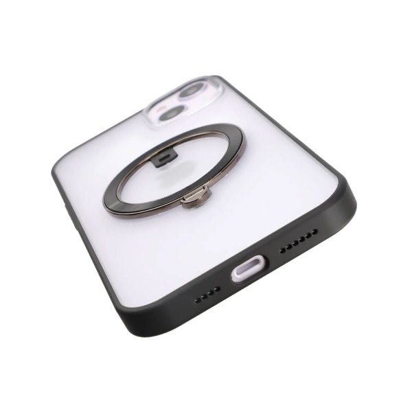 Rvelon iPhone 14 Plus Cover Roterbart MagSafe Stativ Sort