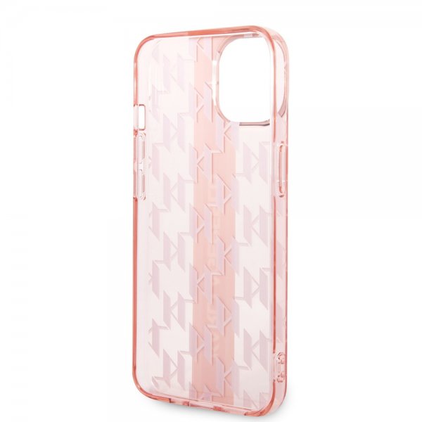 Karl Lagerfeld iPhone 14 Plus Cover Monogram Vertical Stripe Rosa
