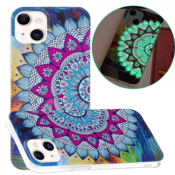 iPhone 14 Plus Cover Motiv Blå Mandala