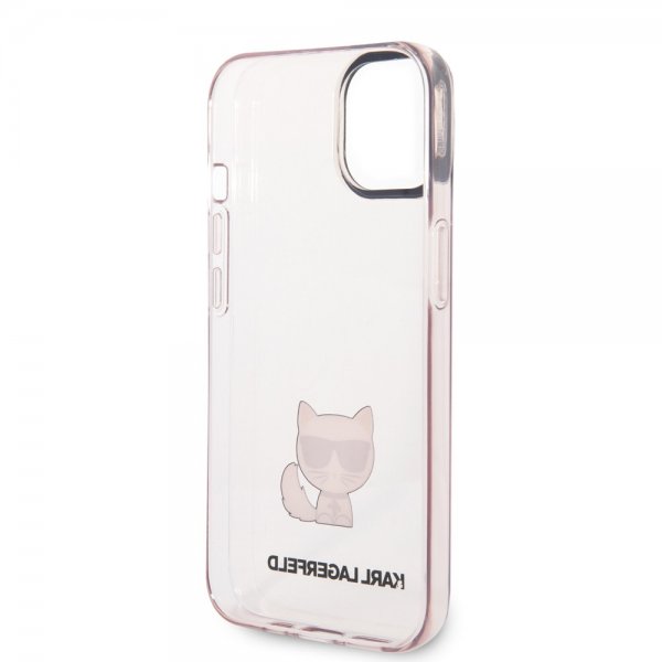 Karl Lagerfeld iPhone 14 Plus Cover Printed Choupette Transparent Rosa