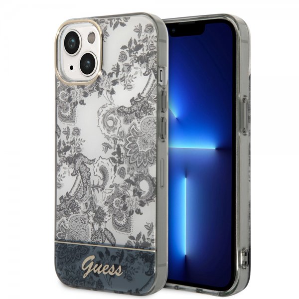 Guess iPhone 14 Plus Cover Toile de Jouy Grå