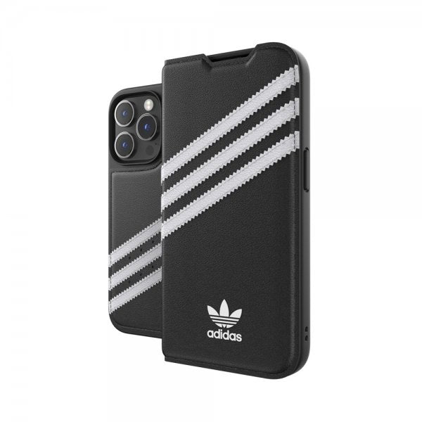Adidas iPhone 14 Pro Etui 3 Stripes Booklet Case Sort Hvid