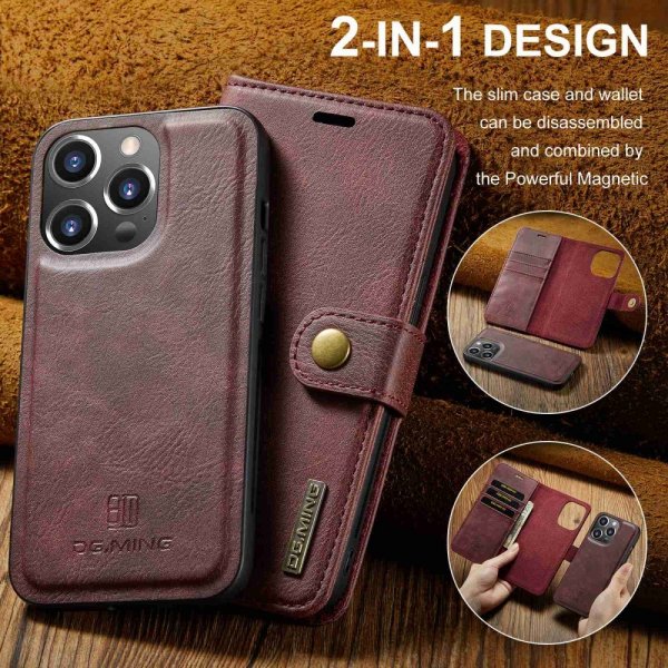 Dg.Ming iPhone 14 Pro Etui Aftageligt Cover Rød