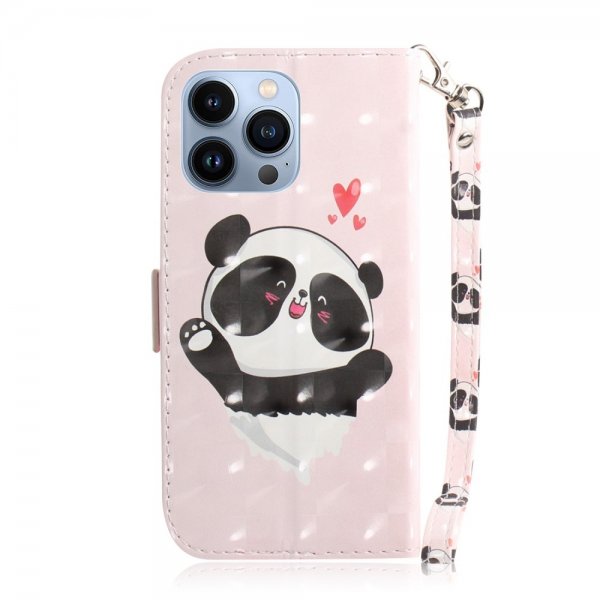 iPhone 14 Pro Cover Motiv Panda Hjerter