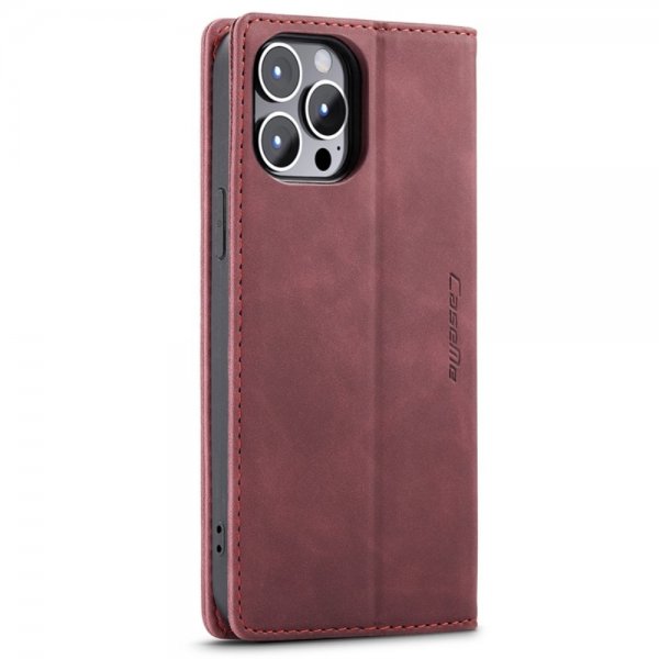CaseMe iPhone 14 Pro Retro Flip Cover Rød