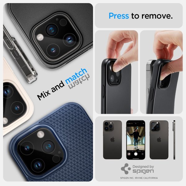 Spigen iPhone 14/15/16 Pro & Pro Max Kamera Beskyttelsesglas.tR Optik 2-pak Sort