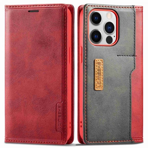 Lc.Imeeke iPhone 14 Pro Max Cover Kortlomme Udvendig Rød