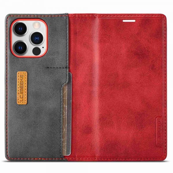 Lc.Imeeke iPhone 14 Pro Max Cover Kortlomme Udvendig Rød