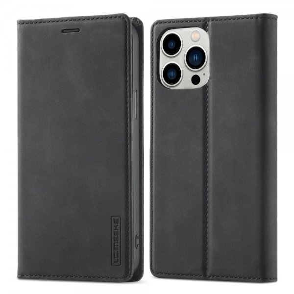 Lc.Imeeke iPhone 14 Pro Max Cover med Kortlomme Flip Sort