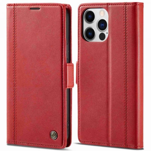 Lc.Imeeke iPhone 14 Pro Max Cover med Kortlomme Rød