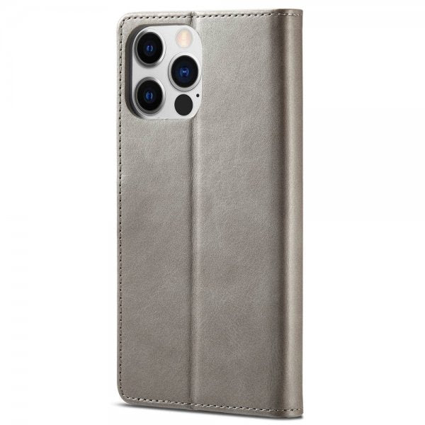 Lc.Imeeke iPhone 14 Pro Max Cover med Kortlomme Standerfunktion Grå