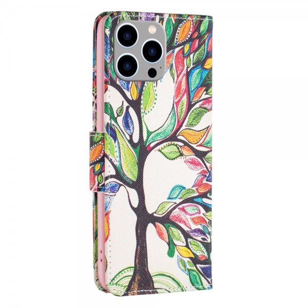 iPhone 14 Pro Max Cover Motiv Farverigt Træ