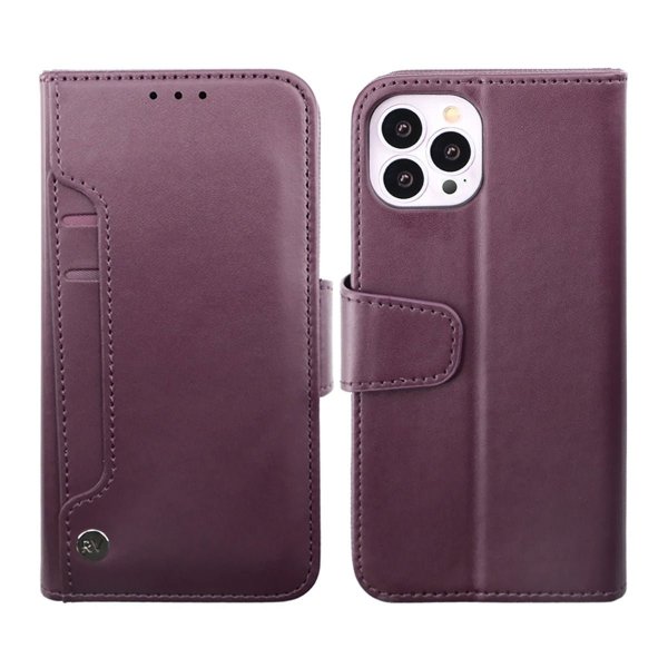 Rvelon iPhone 14 Pro Max Etui Udtrækkeligt Kortrum Lilla