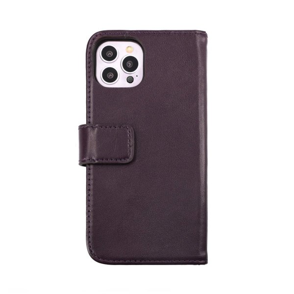 Rvelon iPhone 14 Pro Max Etui Ægte Læder Lilla