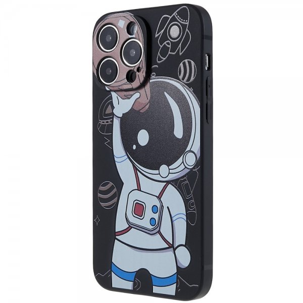 iPhone 14 Pro Max Cover Astronaut Sort Brun