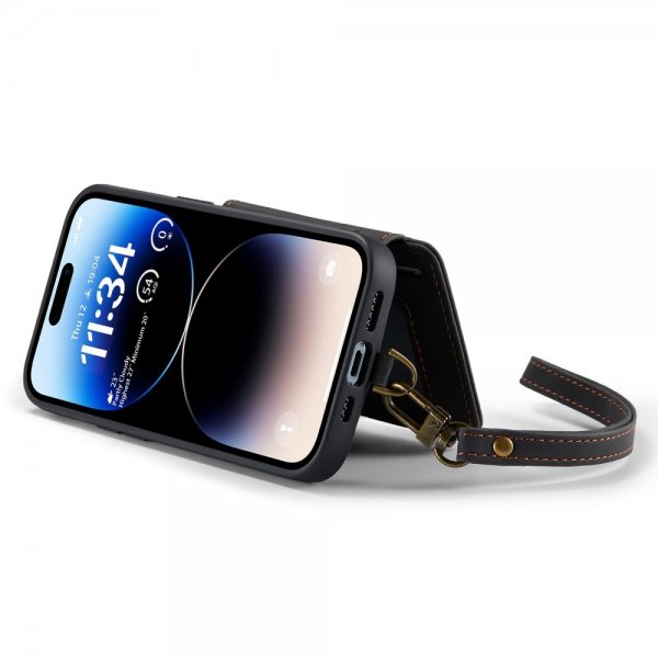 CaseMe iPhone 14 Pro Max Cover C20 Kortlomme Lynlås Sort