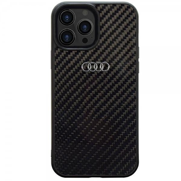Audi iPhone 14 Pro Max Cover Carbon Fiber Sort
