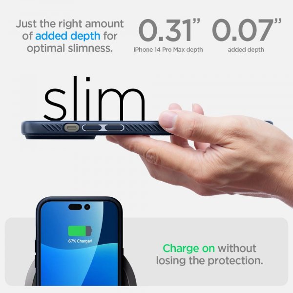 Spigen iPhone 14 Pro Max Cover Liquid Air Navy Blue