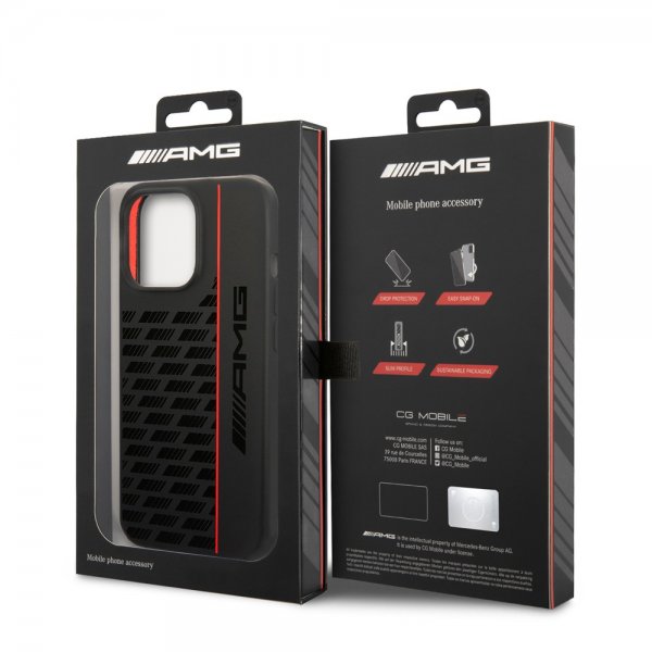 AMG iPhone 14 Pro Max Cover Liquid Silicone Carbon Pattern Sort