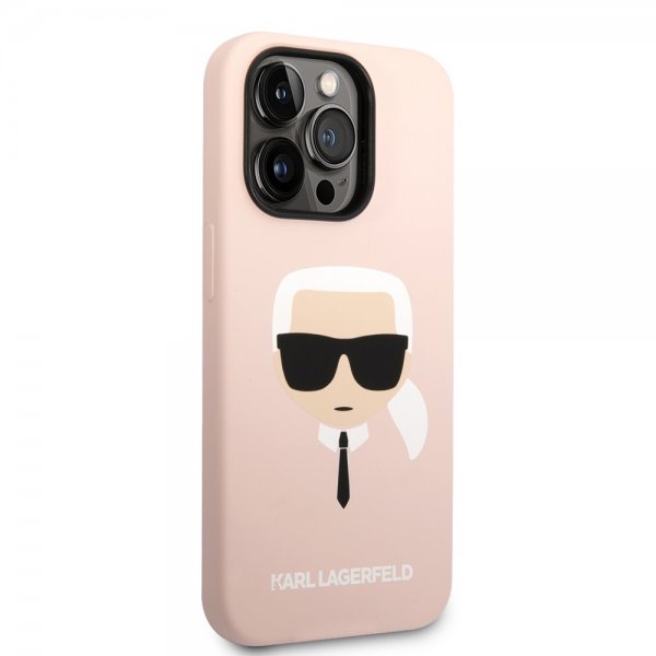 Karl Lagerfeld iPhone 14 Pro Max Cover Liquid Silicone Karl Rosa