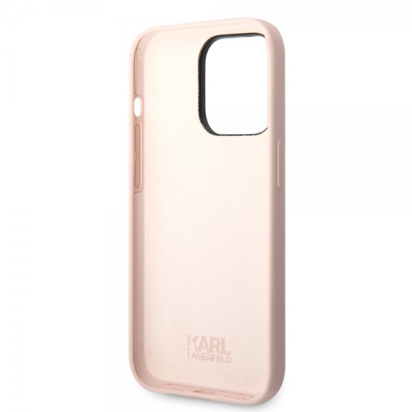 Karl Lagerfeld iPhone 14 Pro Max Cover Liquid Silicone Karl Rosa