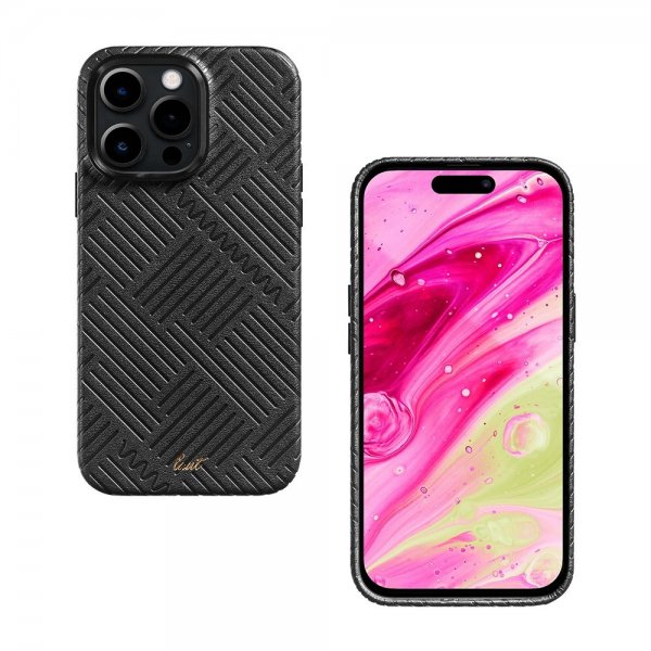 LAUT iPhone 14 Pro Max Cover Motif MagSafe Black Lines