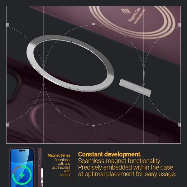 Caseology iPhone 14 Pro Max Cover Parallax Mag Burgundy Bean