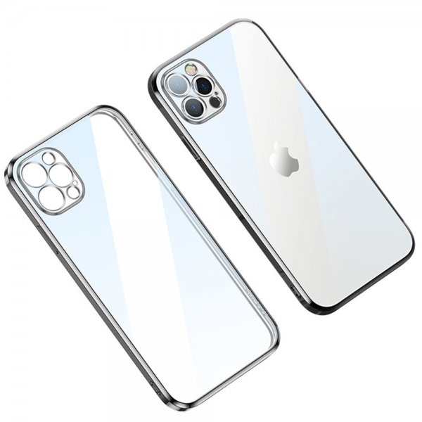 Sulada iPhone 14 Pro Max Cover Belagt Kant Sølv