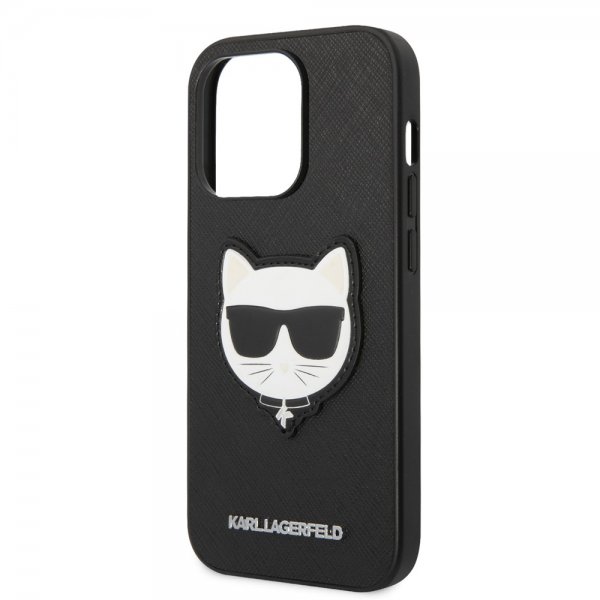 Karl Lagerfeld iPhone 14 Pro Max Cover Saffiano Choupette Sort
