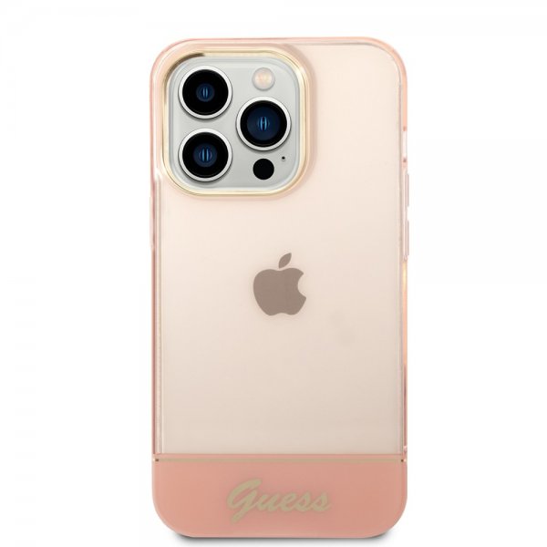 Guess iPhone 14 Pro Max Cover Translucent Rosa