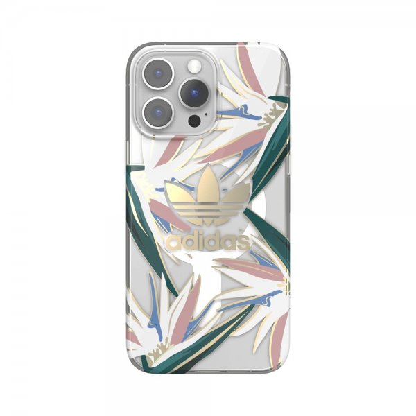 Adidas iPhone 14 Pro Max Cover Trefoil Klar Etui MagSafe Gold